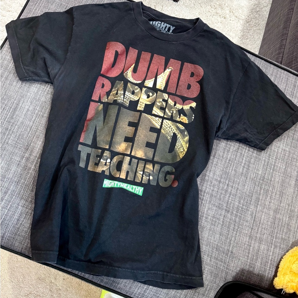 Black Graphic Notorious BIG tee “Dumb Rappers Need Teaching”
